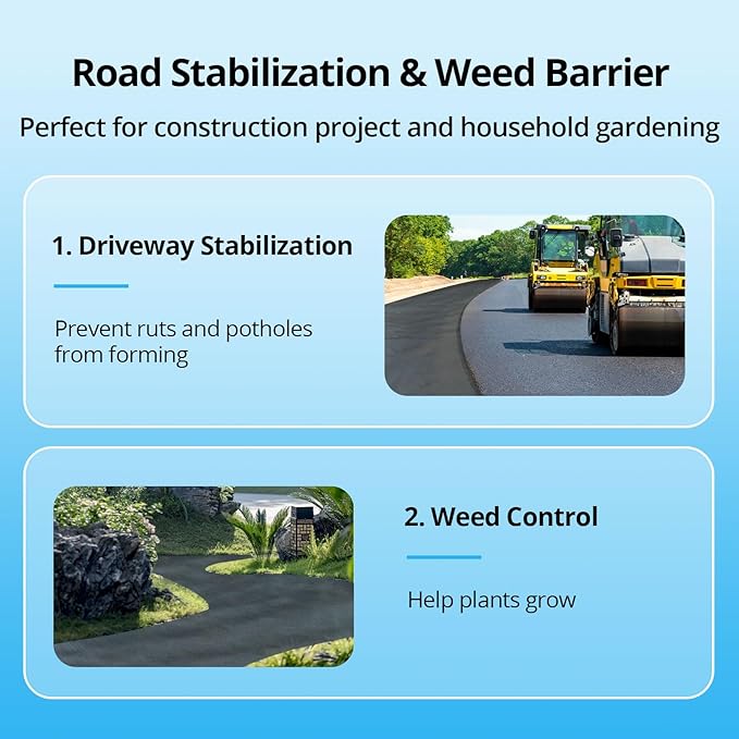 Driveway Fabric13x108FT Road Fabric Commercial Weed Barrier Fabric Landscape Fabric Heavy Duty 5OZ French Drain Fabric for Erosion ControlLandscape FabricWeed Barrier