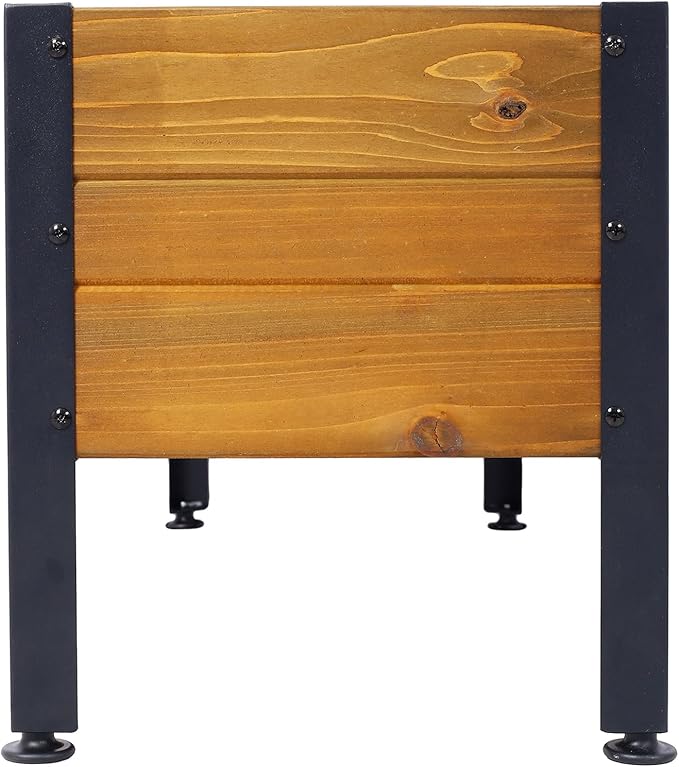 Outdoor Wood Garden Planter Box Raised Bed for Plants Elevated Herbs Vegetables Flowers