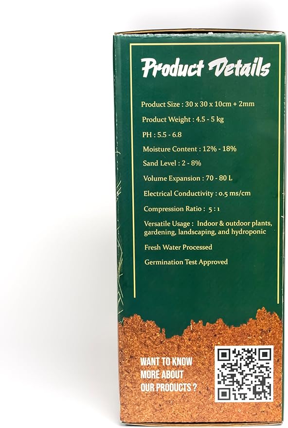 Premium Coco Coir Brick | 11 Pound Coconut Fiber Block | Organic Veggie Mix Coconut Husk Compressed Growing Medium | Perfect As Greenhouses Hydroponics Garden Soil | 100% Organic &amp Eco-Friendly