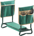 Garden Kneeler and Seat with 6 Thick EVA PadFolding Stool Bench330 lbs CapacityDual Tool BagsErgonomic Handles for SeniorsLightweight &amp Portable for GardeningWeedingPlanting