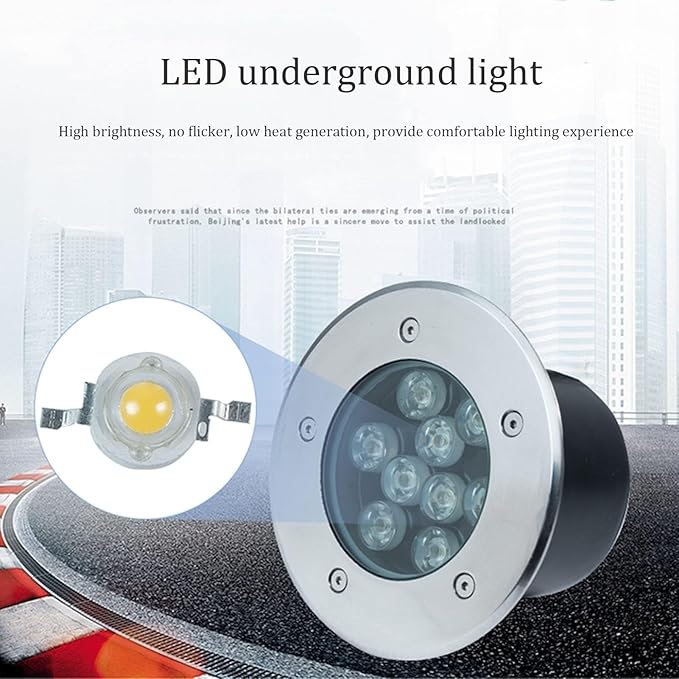 Outdoor LED Spotlight - Ground Projector Lights IP67 Waterproof Outdoor LED Recessed Spotlight Buried Garden Light LED Recessed Ground Spotlights For Garden Tree Landscape Lighting(RGB12w(24V))