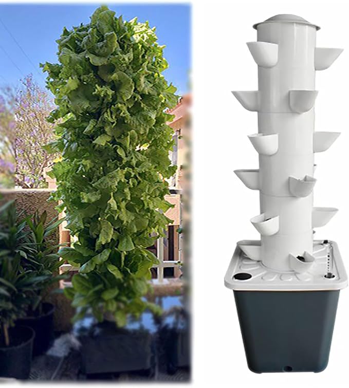 Hydroponics Growing System KitGarden TowerLarge Outdoor Indoor Growing SystemConvenient Efficientfor Garden Yard (18pod)