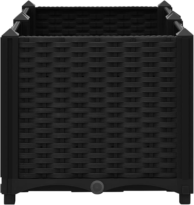 Raised Bed Durable Black Polypropylene Planter Box for Outdoor Gardening Vegetables Herbs and Flowers