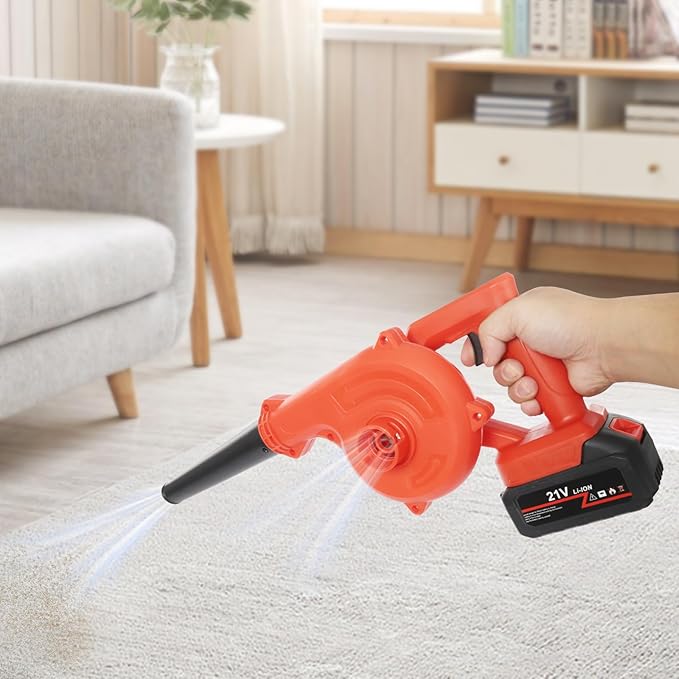 Mini Air Blower Handheld Dust Vacuum Dual Function 20''×8'' Cordless Small Lightweigth Grass Leaf Dust Blower for Car Room Keyboard Floor Corner