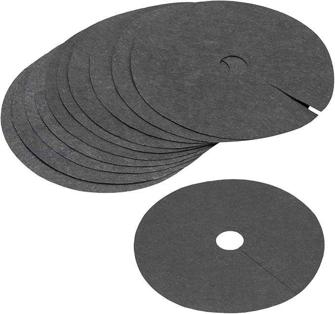 MECCANIXITY Tree Mulch Ring 16.5 Nonwoven Tree Protector Mat Plant Cover for Weed Control Round Weed Barrier Black 15 Pack