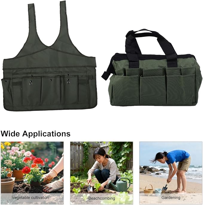 9 Piece Garden Tools Set Gardening Hand Tool with Storage Bag Shovel Multifunctional Garden Weeding Tools Gift for Home Lawn Farm Planting Landscaping Women Men
