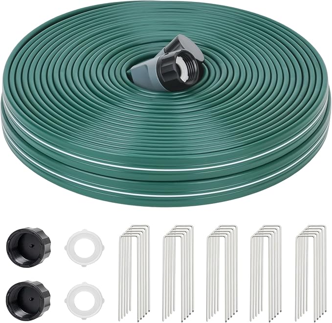 Sprinkler Soaker Hose 75ft for Garden Lawn Watering Pipe with Holes High-Efficiency Water-Saving Garden Irrigation System Drip Hose Sprinkler
