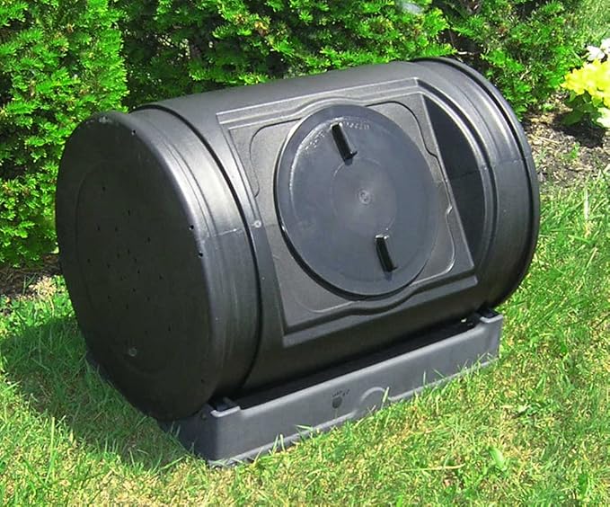 Good Ideas Compost Wizard Jr 7 Cubic Feet Outdoor Home Garden Compost Bucket Storage Container with Carrying Handles Black