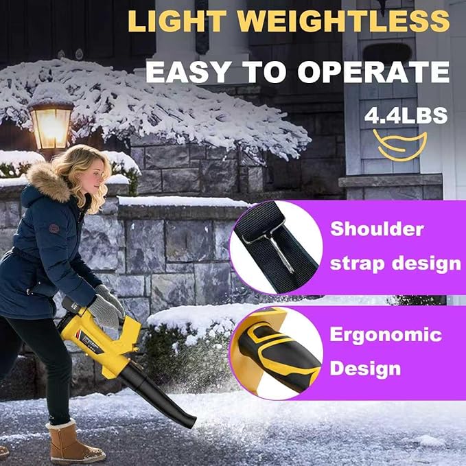 Cordless Leaf Blower with Battery and Charger 540 CFM/170 MPH Electric Blower Cordless 2 X 4.5Ah Lightweight Battery Operated Leaf Blower for Patio Cleaning Lawn Care Debris and Dust