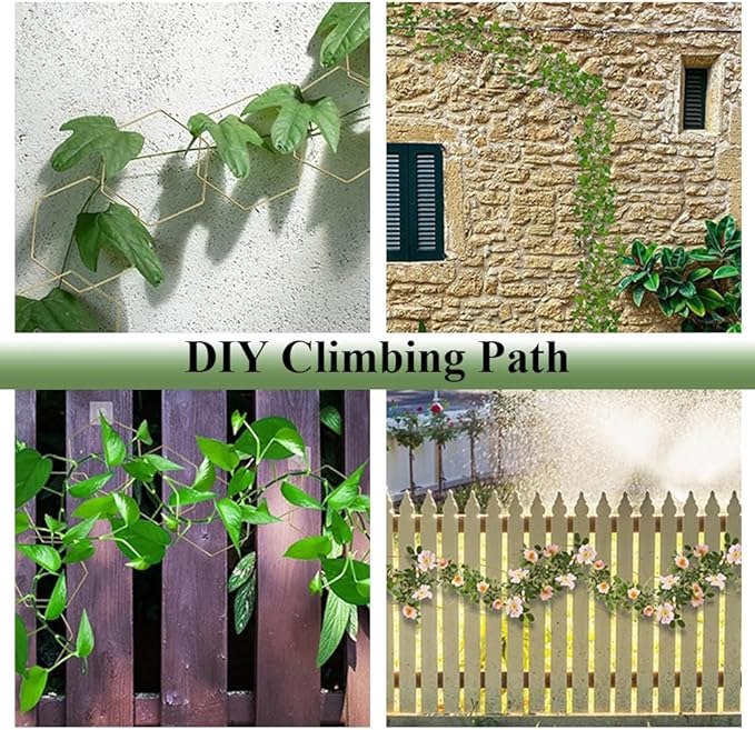 7PCS Chain Trellis for Climbing Plants - Indoor &amp Outdoor House Plant Accessories for Monstera Pothos Ivy and More | Garden Wall TrellisPlant Vine SupportHouseplant Accessories(Black)
