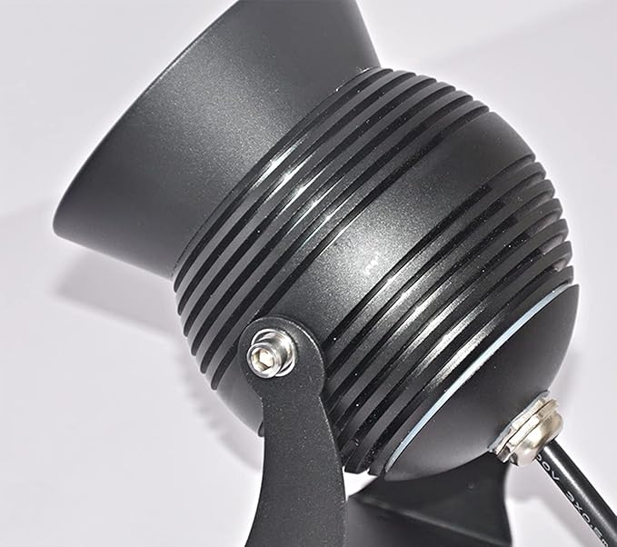 Kiven IP65 Waterproof LED Landscape Clamp Light Black Decorative Spotlight Lamp with Plug-in Cord and Timer for Indoor Outdoor Yard Step Statue Mini LED Lawn Light (7W Warm White)