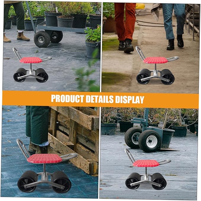BESPORTBLE 2pcs Rolling Garden Stool Wheels for Gardening Seat Accessory and Stable Design for Farm Work and Outdoor Use