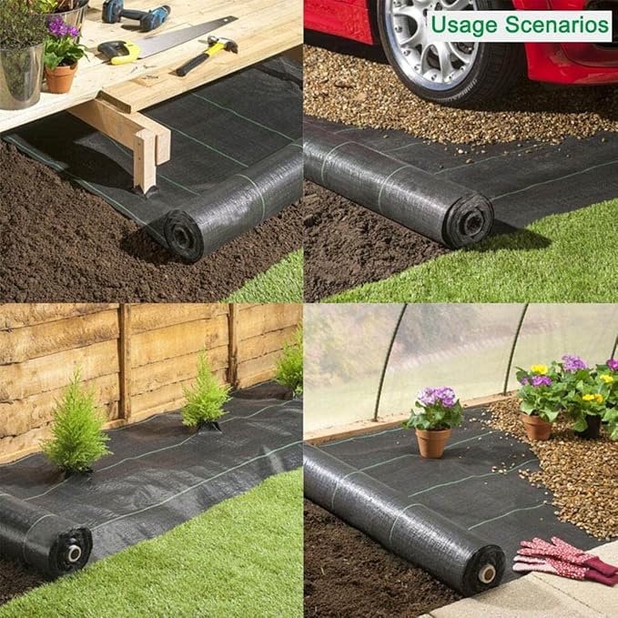 Suppressant MembraneWeed Barrier FabricLandscape Ground Cover MembraneHigh UV StabilisationPerfect for Gardens Patios Flower Beds Landscaping(3x25m/9.84x82.02ft)