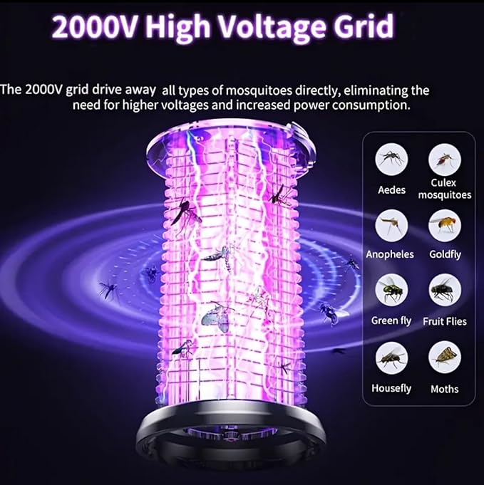 Upgrade 3-in-1 Bug Lantern with 2000V Grid – Portable Rechargeable Camping Light with Adjustable Brightness and SOS Mode – for Indoor &amp Outdoor Use (2 Pack)