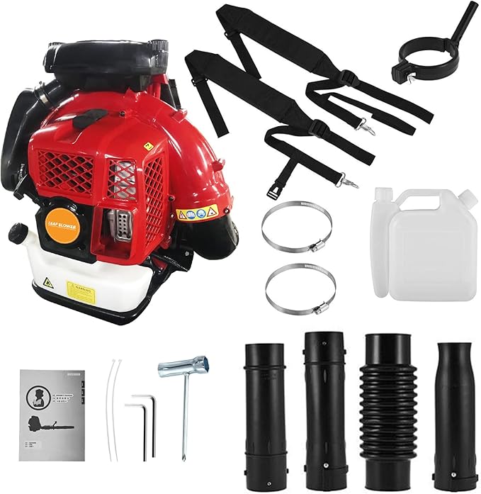 80cc 2-Stroke Gas Powered Leaf Blower Backpack with 2.3L Fuel Tank 900CFM Back Pack Leaf Blowers Gas Super Powerful Blowers for Lawn Care 2025 Upgraded(3.5KW/7250rpm) (Delivery from US)