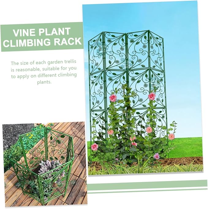 6pcs Garden Trellis for Climbing Plants Sturdy Support Stands Decorative Plant Frame for Vines Flowers and Vegetables