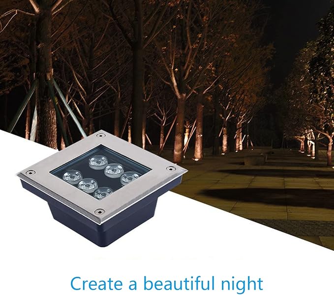 Outdoor Landscape Lights Square IP66 Waterproof Embedded Garden Underground Light for Walkway Pathway Patio Step Deck Spotlight AC85-265V