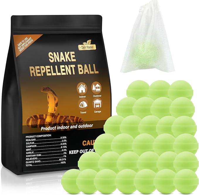 30 Pack Snake Repellent for Yard Powerful Snake Away Repellent for Outdoors Moth Balls for Outdoor Use
