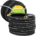 200 ft Garden Hose 5/8 in Heavy Duty Water Hose Flexible and Durable Lightweight Rubber Hybrid Hose Leak-Free Connections Male to Female 3/4'' Brass Fittings for Patio Lawn Black