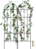VEVOR 71 x 20 in 2 Packs Rustproof Metal Garden Flower Trellis Outdoor Climbing Rose &amp Cucumber Support Decorative Clematis Trellis for Courtyards &amp Lawns