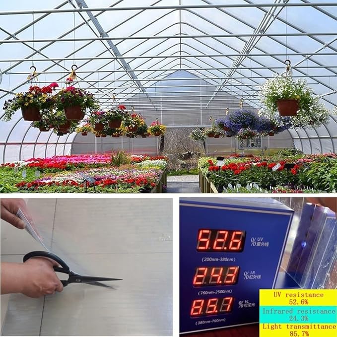 Rygcrud 0.8MM Polycarbonate Greenhouse Sheets Easy to Bend &amp Cut Roofing Panel UV Protective for Outdoor Glazing Panels Replacement Shed Panel (Color : Clear Size : 59.1 x3.3')