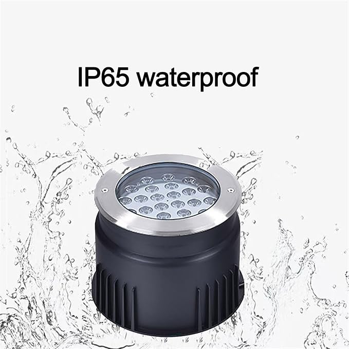 Outdoor Landscape Lights - LED Underground LightRound Recessed Spotlight IP65 Waterproof Tempered Glass Floor Light Garden Street Courtyard Ground DecorativeBlue-12W