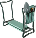 KANDUO Garden Kneeler Seat with Thicken Kneeling Pad and Tool Pouch Foldable Stool Portable Garden Kneeler Seat for Gardening Lovers