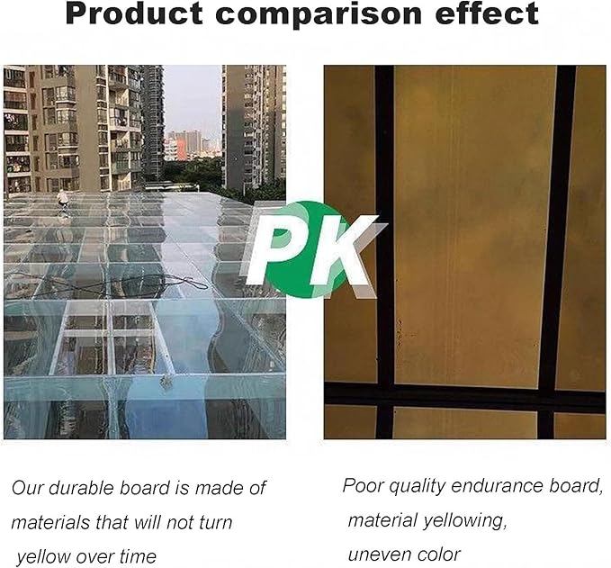 1.2mm Polycarbonate Plastic Sheet Clear Pergola Roofing Canopy Cover Polycarbonate Panel Roofing SheetsGreenhouse PC Endurance Board Easy to Cut &amp Bend Waterproof Panels 1X7M(3.3X23FT)