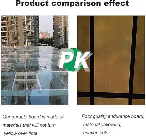 1.2mm Polycarbonate Plastic Sheet Clear Pergola Roofing Canopy Cover Polycarbonate Panel Roofing SheetsGreenhouse PC Endurance Board Easy to Cut &amp Bend Waterproof Panels 1X7M(3.3X23FT)