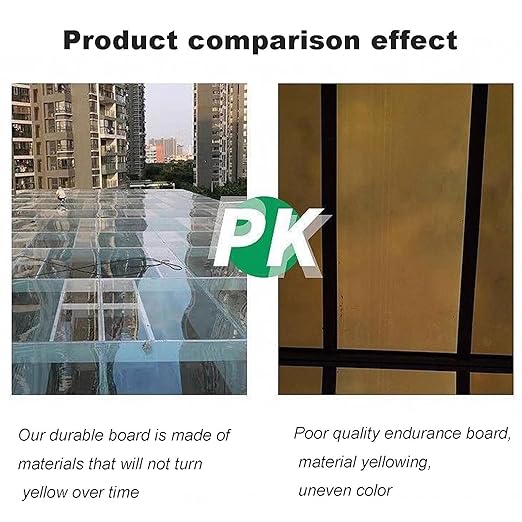1.2mm Polycarbonate Plastic Sheet Clear Pergola Roofing Canopy Cover Polycarbonate Panel Roofing SheetsGreenhouse PC Endurance Board Easy to Cut &amp Bend Waterproof Panels 1.5x5m(4.9x16ft)