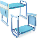 Folding Garden Stool and Kneeler Heavy Duty Garden Kneeler and Seat Kneeling Device for Gardening Gardeners and Seniors (Blue)