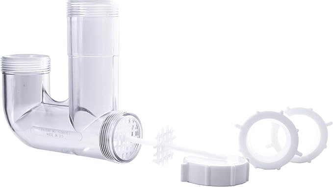 Quick Clean Sink Trap | 1 1/4 &amp 1 1/2 P-Trap Replacement Upgrade | Jewelry Catcher | DIY Unclog Your Drain | No Tools Required | Bathroom/Salon Hair Trap | Made in USA | Veteran Owned