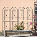Sturdy Metal Garden Trellis for Climbing Plants – Rust-Resistant Outdoor Flower Support with Elegant Peacock Design (4 Pack)