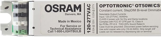 Osram OT50W/CS1400C/UNV/SD/L Constant Current Step-Dimmable LED Driver 21-50VDC