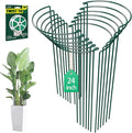 12 Pack 24 inch Plant Support Stakes Half-Round Metal Garden Flower Stakes Large Peony Support Ring and Cage for Indoor and Outdoor Plants Hydrangea Tomato Rose Monstera with Plant Ties