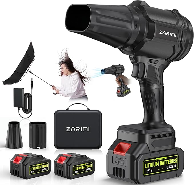Cordless Leaf Blower 980000 RPM Handheld Leaf Blower with 2 X 4.0Ah Batteries &amp Charger Lightweight Leaf Blowers for Patio Cleaning Lawn Care Leaves Dust - Cool Black