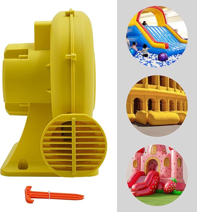 Air Blower Pump Fan 2150Pa Air Blower Jumping Bed Inflator Powerful Inflatable Bounce House Blower for Inflatable Water Slide Bouncy Castle Bounce House Speed 3250RPM 1118CFM Air Volume