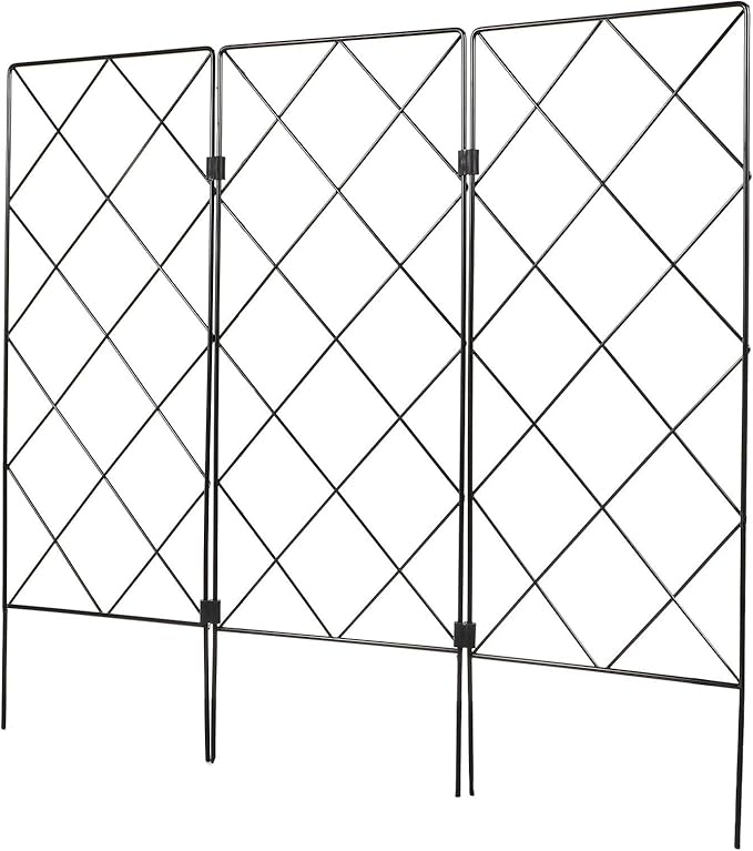 Foldable Iron Plant Support Frame and Climbing Plant Trellis for Garden Vegetables 1.96Ft X 1.73Ft Metal Gardening Climbing Bracket for Outdoor Vine and Flower Growth