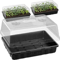 SOLIGT [Thick Plastic] 3-Set Strong Seed Starter Trays with 5 Humidity Domes for Seed Starting Germination Seedling Propagation &amp Plant Growing Holds 144 Cells in Total
