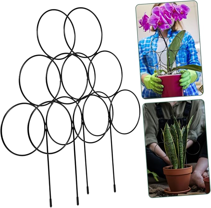 GANAZONO 4pcs Garden Plant Trellis Metal Support for Climbing Plants for Use Flower Support and Garden Supplies
