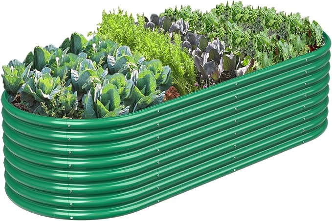 FRIZIONE 6FT(L)×3FT(W)×2FT(H) Raised Garden Bed OutdoorRaised Garden Beds for Flower Raised Planter Box Outdoor for Herb Vegetable-Dark Green