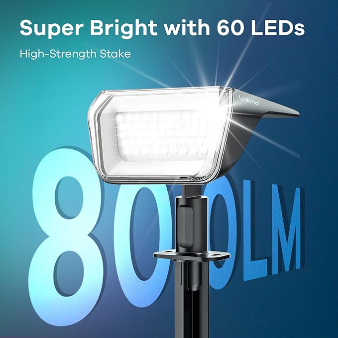 Linkind Solar Lights Outdoor 60 LEDs 30% Conversion Rate Smart Solar Spotlight SL5