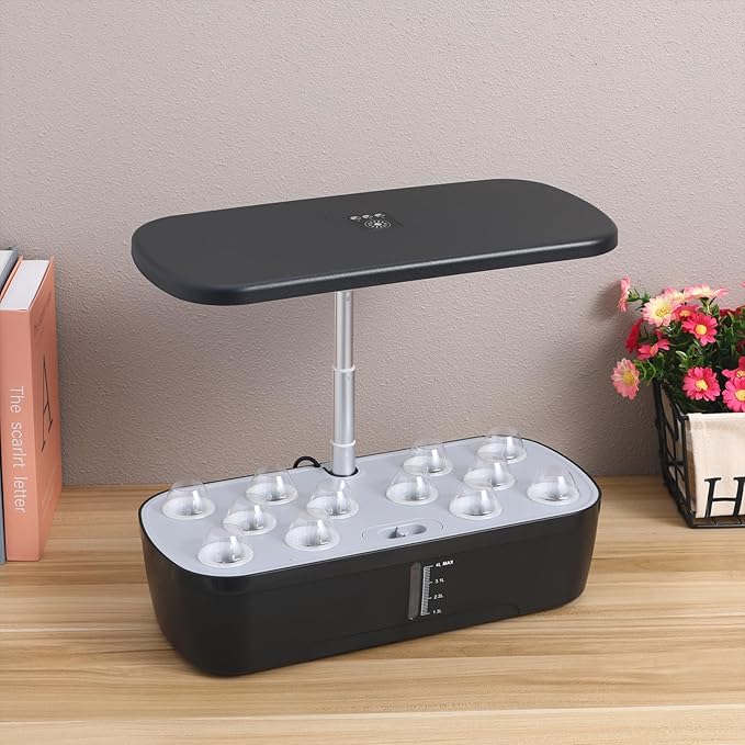 Indoor Herb Garden Kit Hydroponic Plant Growing System with 12 Pots Led Grow Lights for Germination Perfect for Home Small Apartment