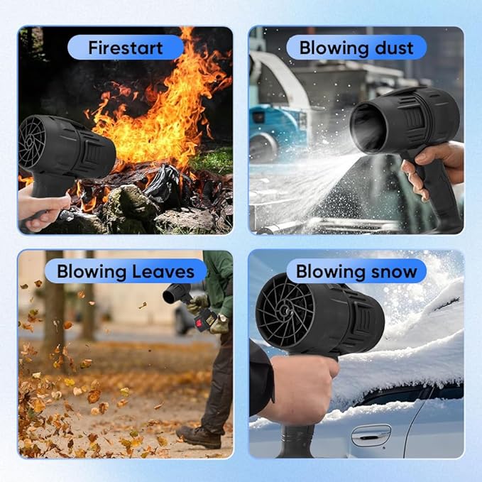 Cordless Leaf Blower Portable Dust CleanerUpgraded Handheld Cordless Leaf Blower Portable Dust CleanerMini Jet Dry Blower Fan for CleaningOutdoorCamping (1 Battery)