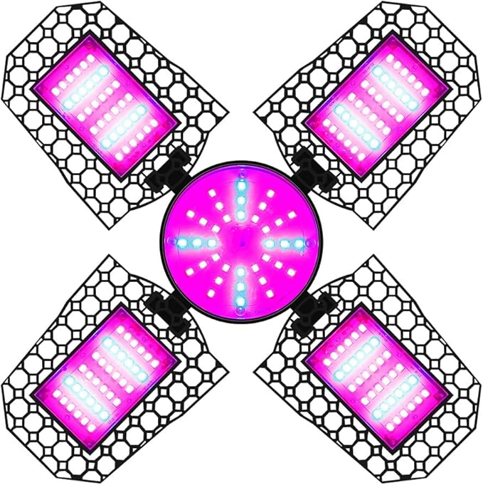 150W LED Deformable Grow Lighting 110V Red Blue Hydroponic Fill Lightings 4-Leaf Foldable Greenhouse Tent Planting Box UV/IR Vegs Flower and Fruit Cactus Potted Moss Cultivation Lamping100-277V