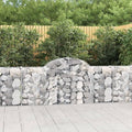 Gabion Basket Set of 2 Silver Galvanized Iron Large Rectangular 78.7x11.8x31.5 Inch Outdoor Garden Retaining Wall Durable Landscape Barrier