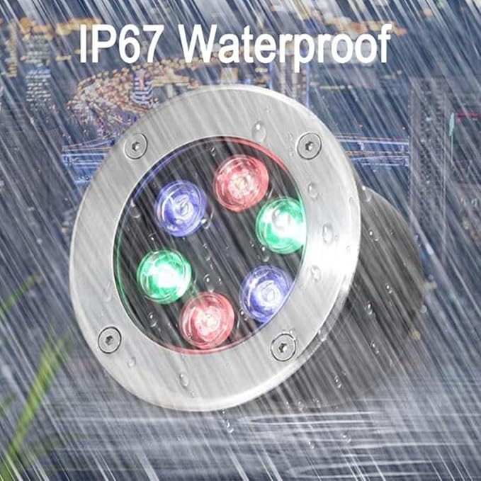 Outdoor Landscape Lights - LED Buried Lights Round Ultra-Thin Spotlight IP67 Waterproof Embedded Ground Light 220V Garden Courtyard Decorative Floor Lamp for Pathway Lawn Outside House(B