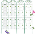 2 Pack Metal Garden Trellis 86.7 H Garden Fence Rustproof Trellis for Climbing Plants Support Roses Flower Outdoor Lawn Green