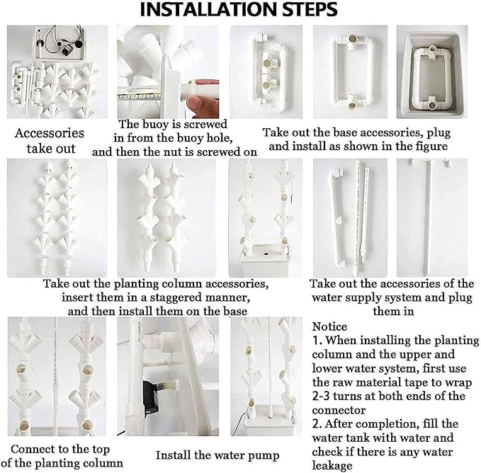 Vertical Grow TowerVegetable Plant Tower2/3/4 Columns Hydroponic Growing Kit Hydroponic Tower Grow SystemGift for Gardening Lover - Home Grow HerbsVeggies &amp Fruit16/24/32Holes16Holes