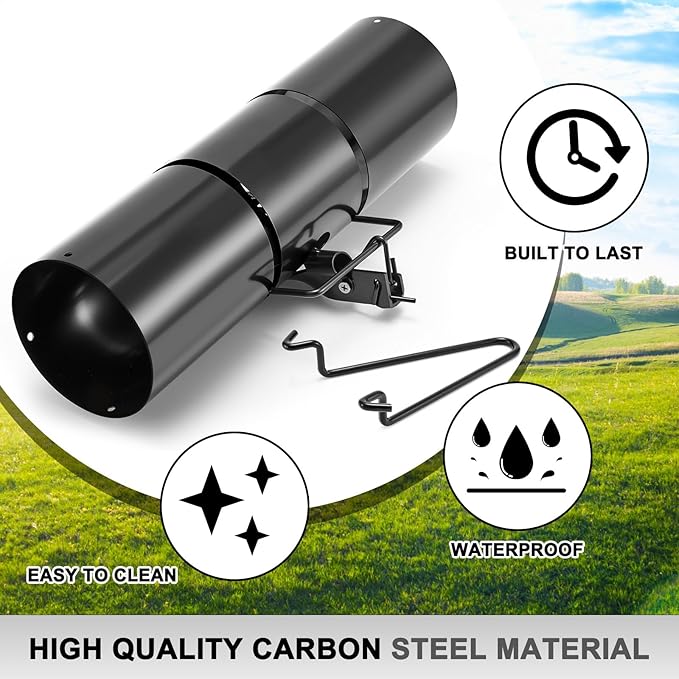 Qualirey Tube Squirrel Trap Rust Resistant Trap 4.5'' in Diameter with a Setting Tongs for Backyards Patios Gardens Safe and Effective Pest Control Commercial and Residential Use(1 Pcs 15 Inch)